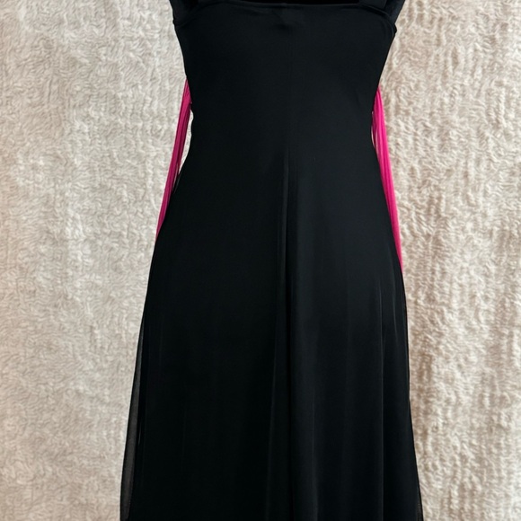 Ruby Rox Vintage Y2K Sz Small Black with Pink Satin Trim Dress A Line Sleeveless - Picture 6 of 6